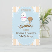 ミルク&クッキーヴィンテージバースデーパーティ招待状 招待状 (スタンド正面)