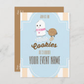 ミルク&クッキーヴィンテージパーティーイベントはがき インビテーションポストカード (正面/裏面)