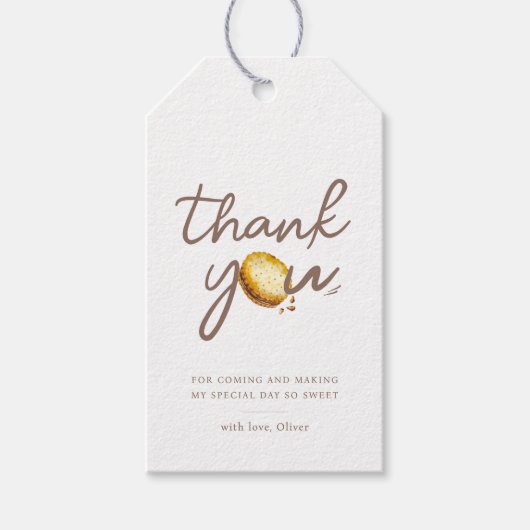 ミルク&クッキー最初の誕生日パーティーありがとう ギフトタグ (正面)