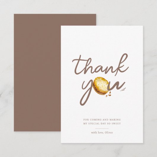 ミルク&クッキー最初の誕生日パーティーありがとう サンキューカード (正面/裏面)