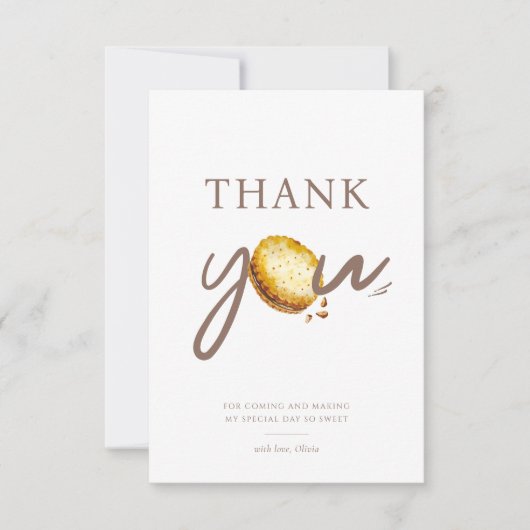 ミルク&クッキー最初の誕生日パーティーありがとう サンキューカード (正面)