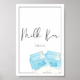 ミルク&クッキー誕生日バー標識 ポスター