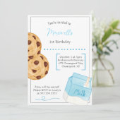 ミルク&クッキー誕生日招待状 招待状 (スタンド正面)