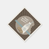 ミルク+クッキー誕生日 – 青 スタンダードカクテルナプキン (角)