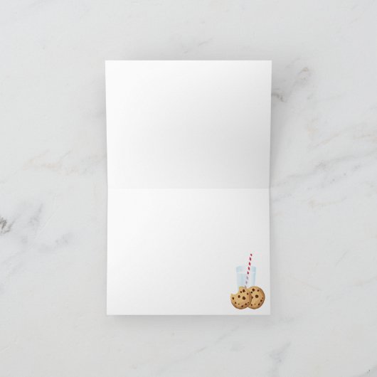 ミルク&クッキー 感謝カード – ヴィンテージ黒板 (内部)