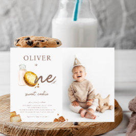 ミルク＆クッキー 1歳の誕生日パーティーの写真 招待状