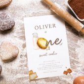 ミルク＆クッキー 1歳の誕生日パーティー招待状 招待状