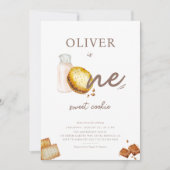 ミルク＆クッキー 1歳の誕生日パーティー招待状 招待状 (正面)