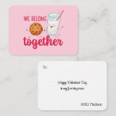 ミルクCookieかわいいおもしろい教室バレンタインデー ノートカード (正面/裏面)