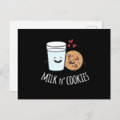 ミルクNクッキーかわいいかわいいフードカップルのマッチング ポストカード (正面/裏面)