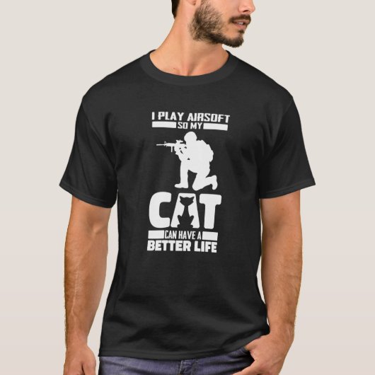 ミルシム 猫 ライフル 銃 - エアソフト プレミアム Tシャツ (正面)