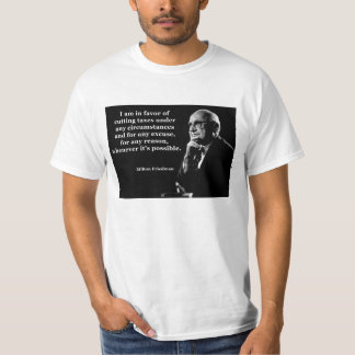 ミルトン・フリードマンの減税の引用文 Tシャツ
