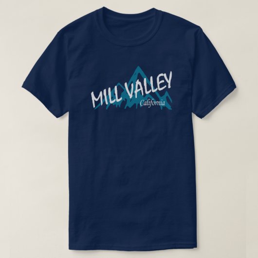 ミルバレー カリフォルニア州の山々 Tシャツ (デザイン正面)