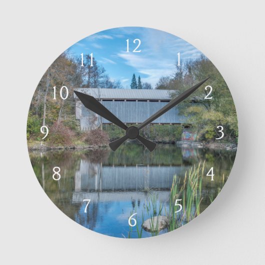 ミルビーカバー橋 ラウンド壁時計 (正面)
