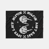 ミルフィンアイン簡単おもしろいミルフグルーヴィーマママームオウススケレ フリースブランケット (正面(横))