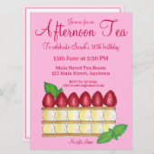 ミルフィーユフランスのパティシアフタヌーンティーパーティー 招待状 (正面/裏面)