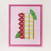 ミルフィーユフランスのフードパフペーストリーラズベリー ジグソーパズル (縦)