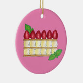 ミルフィーユフランスのフードパフペーストリーラズベリー セラミックオーナメント (右)