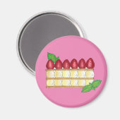 ミルフィーユフランスのフードパフペーストリーラズベリー マグネット (正面/裏面)