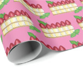ミルフィーユフランスのフードパフペーストリーラズベリー ラッピングペーパー (ロールコーナー)