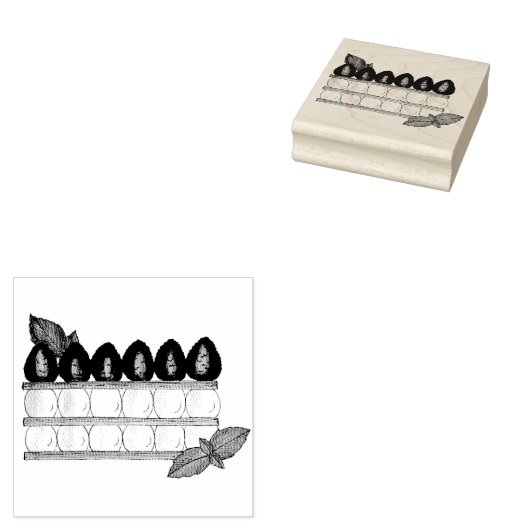 ミルフィーユフランスのフードパフペーストリーラズベリー ラバースタンプ (押印)