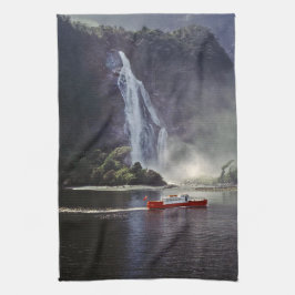 ミルフォードサウンドのスターリング滝 - ニュージーランド キッチンタオル