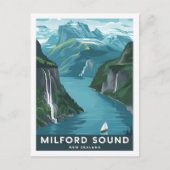 ミルフォードサウンドニュージーランド有名なトラベルプレイス ポストカード (正面)