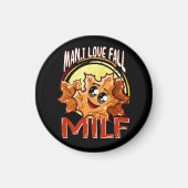 ミルフマンIラブ秋秋の休日おもしろい マグネット (正面)