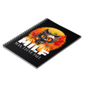 ミルフ、マン アイ ラブ フォール、秋 ハロウィン スプーキ キャット ノートブック (左側)