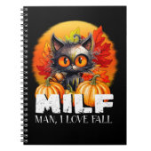 ミルフ、マン アイ ラブ フォール、秋 ハロウィン スプーキ キャット ノートブック (正面)