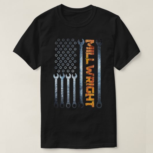 ミルライト工具愛国的アメリカ国旗ミルウィグ Tシャツ (デザイン正面)