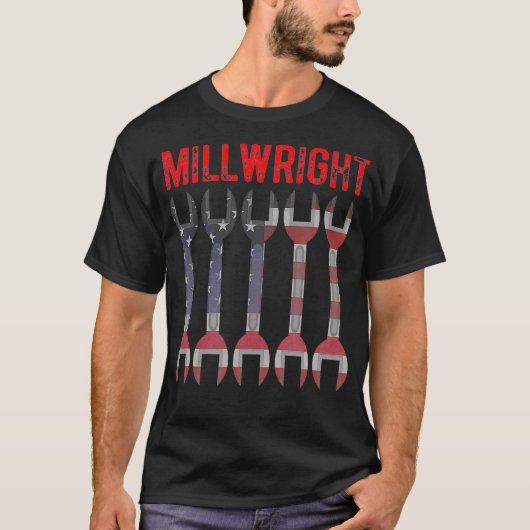 ミルライト工具愛国的アメリカ国旗ミルウィグ Tシャツ (正面)