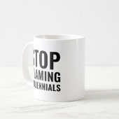 ミレストップンニアル世代を非難 コーヒーマグカップ (正面左)