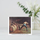 ミレット・ジャン=フランソワによるランバージャックスソーイングウッド ポストカード (スタンド正面)
