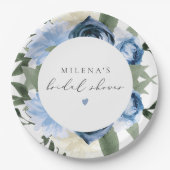 ミレナ サムシングブルー フラワーブライダルシャワー ペーパープレート (正面)