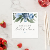 ミレナ ダスティーブルー フラワーブライダルシャワー スタンダードカクテルナプキン (インサイチュ)