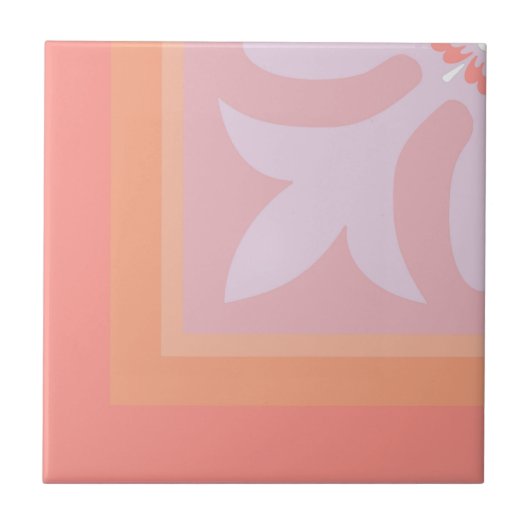 ミレニアピンクカラー4分の1フィーチャタイル タイル (正面)