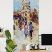 ミレニアム橋からセントポールズ ポスター (ホームオフィス)