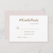 ミレニアム ハッシュタグ ブッシュ ゴールド ホワイト ウェディング RSVP 招待状 (正面/裏面)