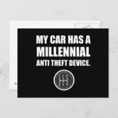 ミレニアルアンチ盗難車スティックおもしろいシフト ポストカード (正面/裏面)