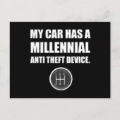 ミレニアルアンチ盗難車スティックおもしろいシフト ポストカード (正面)