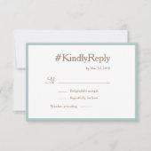 ミレニアルハッシュタグミント金ゴールドホワイトウェディングRSVP 招待状 (正面)