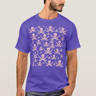 ミレニアルピンクの海賊パターン Tシャツ