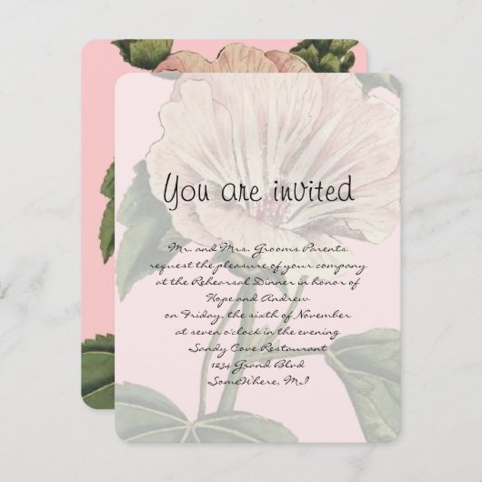 ミレニアルピンクリハーサルディナー招待状 招待状 (正面/裏面)