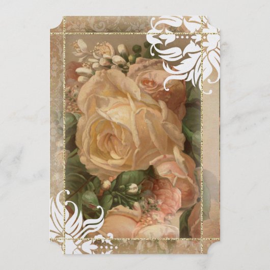 ミレニアルピンクローズ金ゴールド写真結婚のメニュー メニュー (裏面)