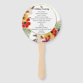 ミレニアルピンクヴィンテージ赤黄フローラ ハンドファン (正面)