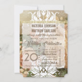 ミレニアルピンク ローズゴールド フォト ウェディング 招待状 (正面)