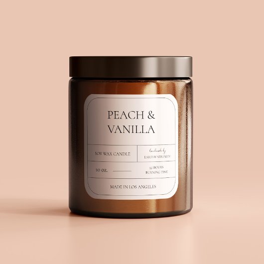 ミレニアルミニマルピンク赤面キャンドルラベル スクエアシール