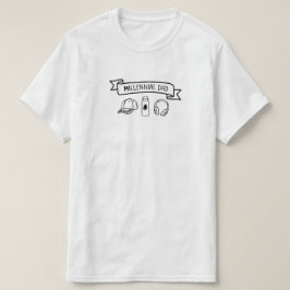 ミレニアル世代のパパ ドゥードル バナー 父の日のプレゼント Tシャツ