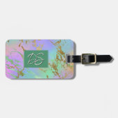 ミレニアル大理石 |レよくはしゃぐインボーグラデーションカスタム ラゲッジタグ (正面横)